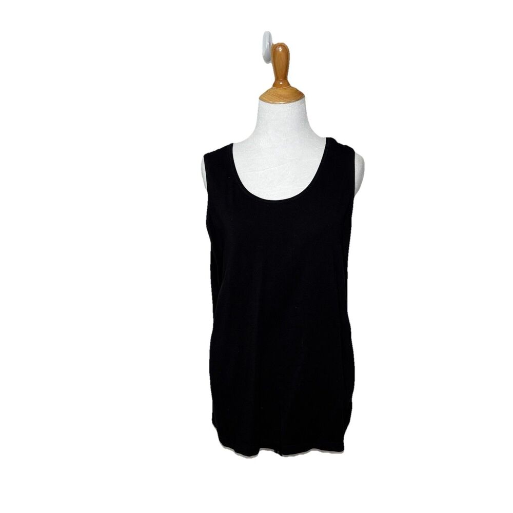 Kim Rogers Black Sleeveless Scoop Neck Tank Top Womens Size Medium M